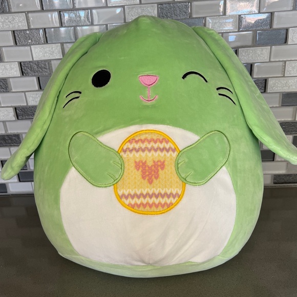 Squishmallows Easter Squad HARA The Green Bunny Holding Easter Egg 14โ BRAND NEW - Picture 4 of 16